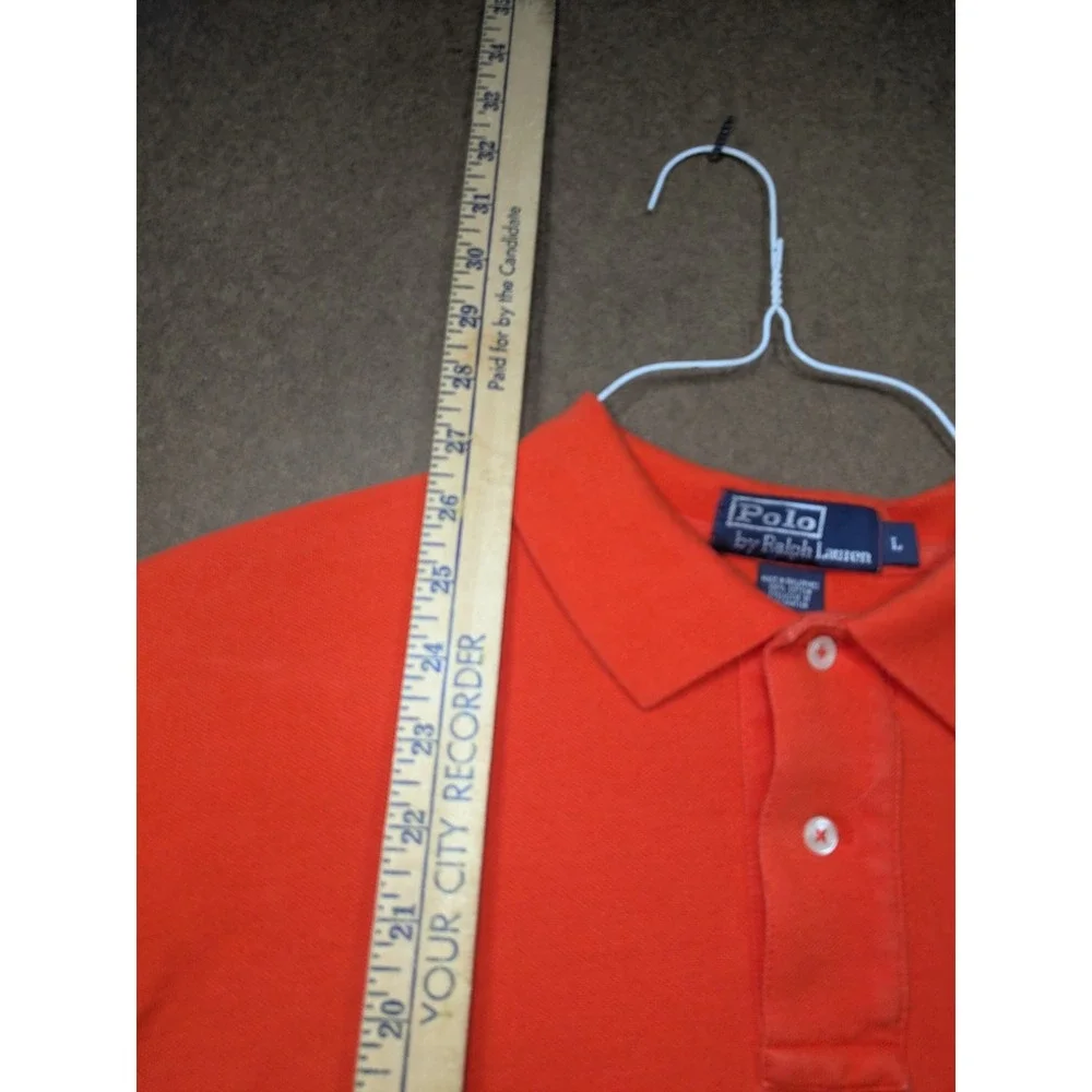 Polo Ralph Lauren Mens Large Orange Cotton Short Sleeve Pony Logo Polo Shirt